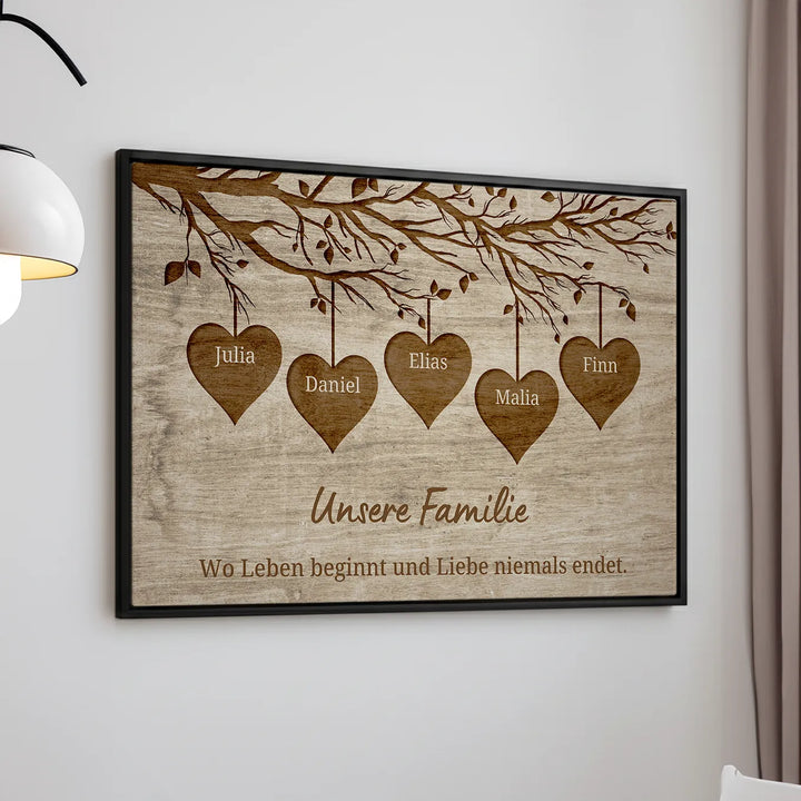 Personalisierte Leinwand "Unsere Familie"