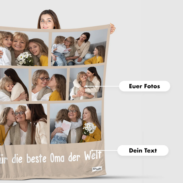 Personalisierte Decke "Foto Oma"