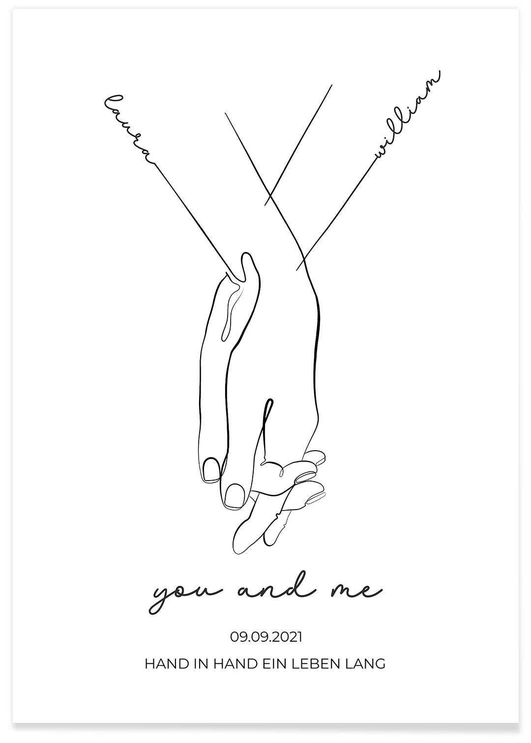 Personalisiertes Poster "Hand in Hand"