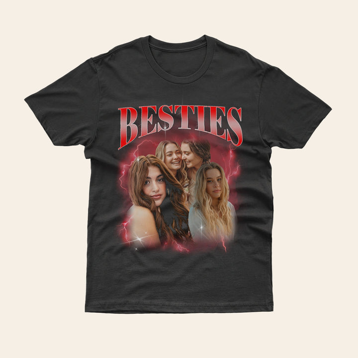 Personalisiertes T-Shirt Vintage Bootleg "BESTIES"