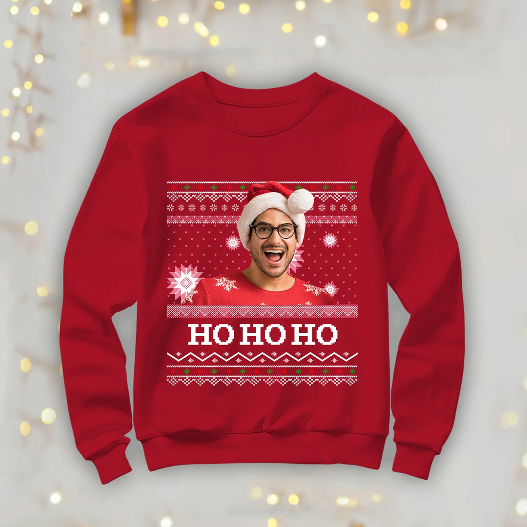 Personalisierter Christmas Sweater "Ho Ho Ho"