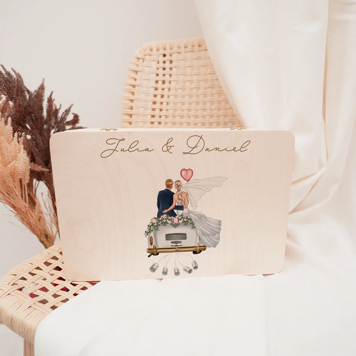 Personalisierte Erinnerungskiste "Just Married"