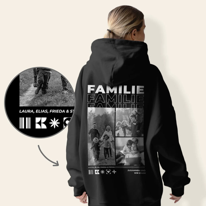 Personalisierter Hoodie mit Fotos "Familie"