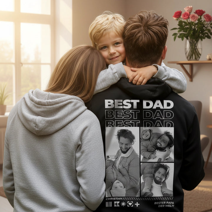 Personalisierter Hoodie mit Fotos "Papa"