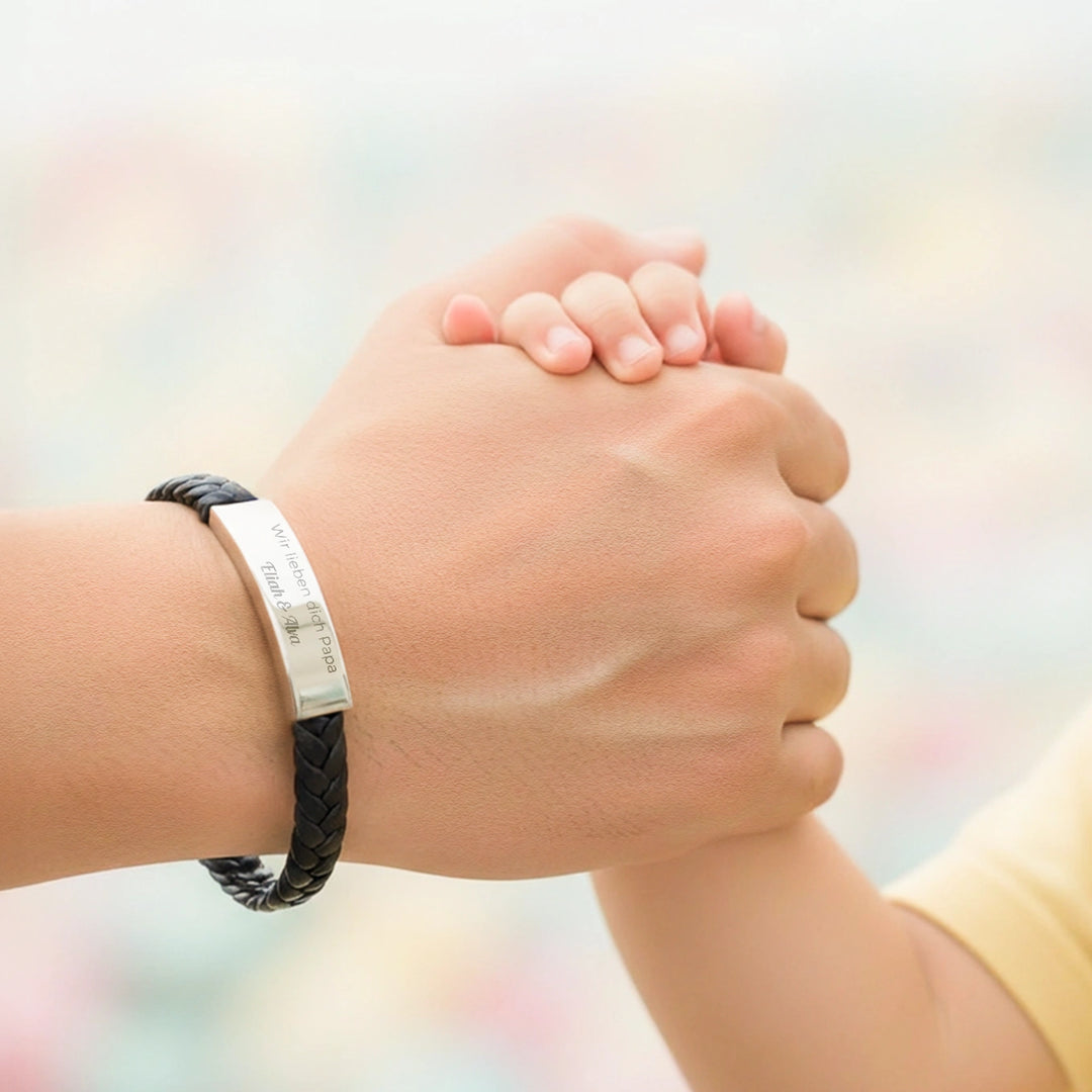 Personalisiertes Lederarmband "Papa"