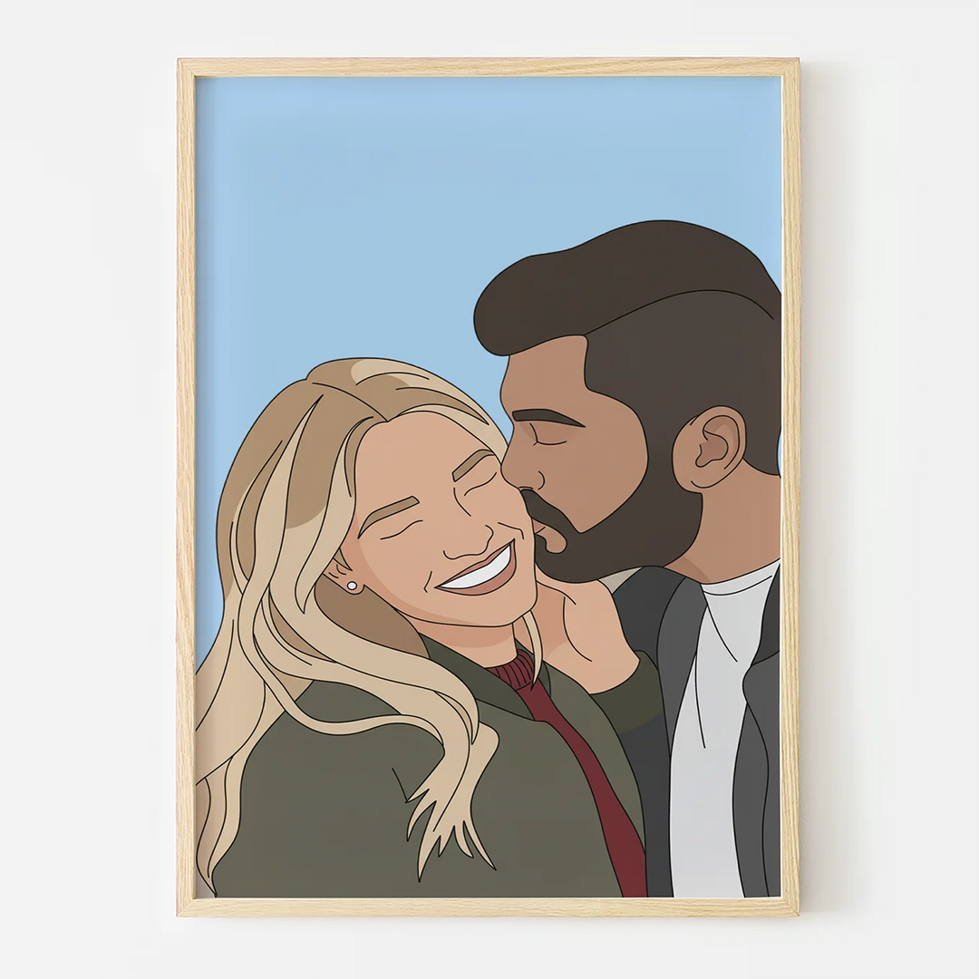 Personalisiertes Poster "Pärchen-Zeichnung"