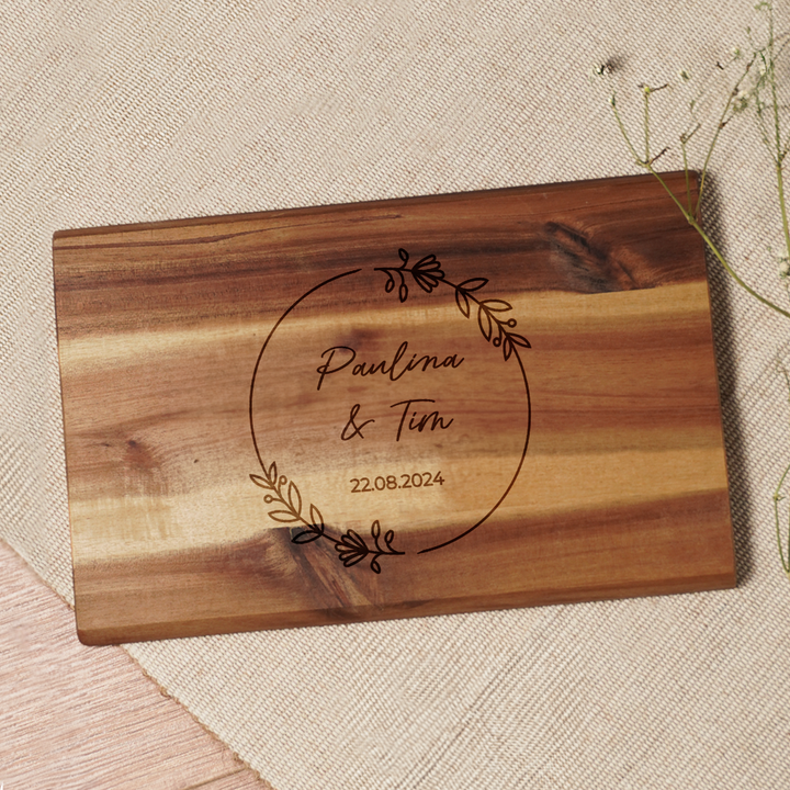 Personalisiertes Servierbrett "Hochzeit"