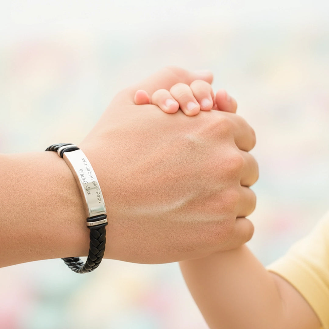 Personalisiertes Lederarmband "Papa"