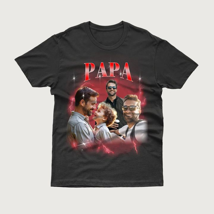 Personalisiertes T-Shirt Vintage Bootleg "DAD"