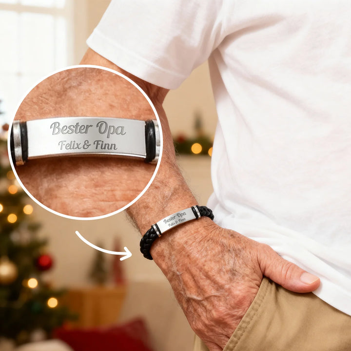 Personalisiertes Lederarmband "Opa"