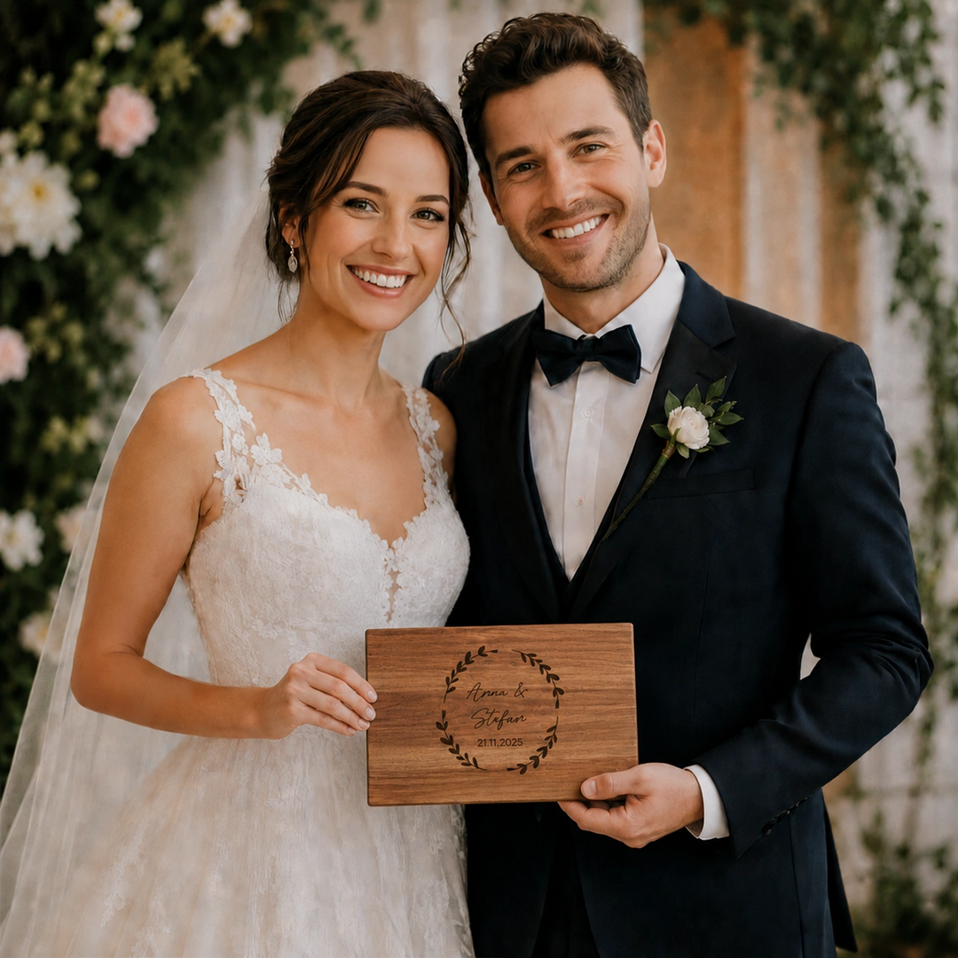 Personalisiertes Servierbrett "Hochzeit"