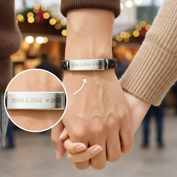 Personalisiertes Lederarmband "Partner"