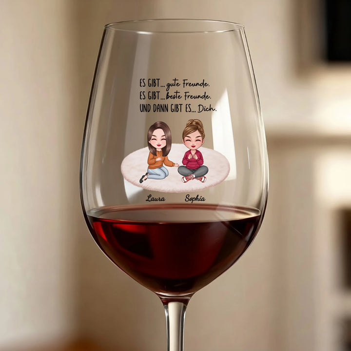 Personalisiertes Weinglas "Besties"