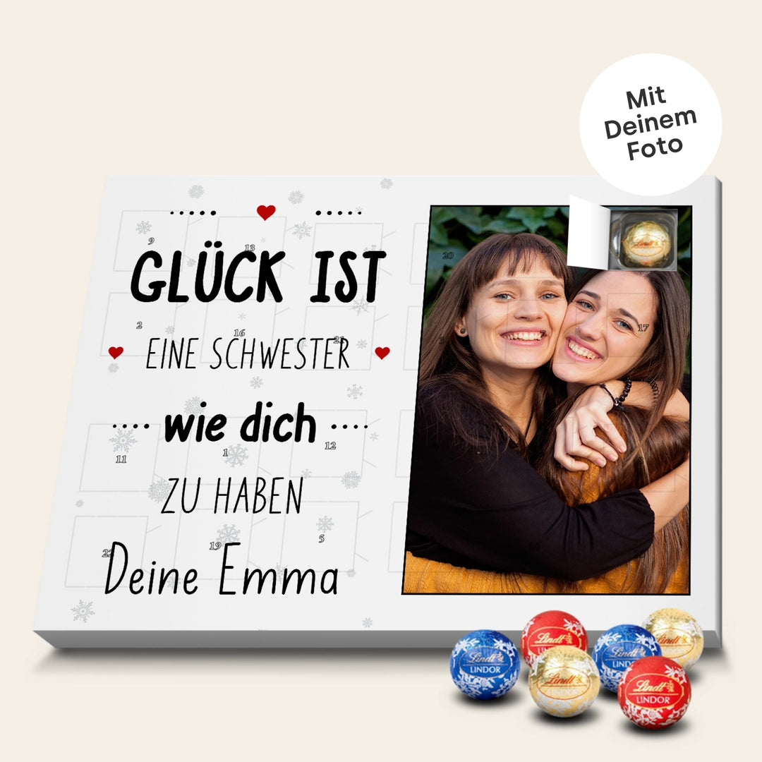 Personalisierter Lindt Adventskalender "Schwester" famwalls