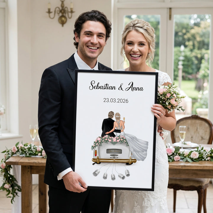 "Just Married" - Personalisiertes Poster als Geldgeschenk