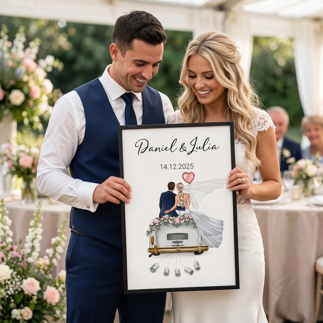 "Just Married" - Personalisiertes Poster als Geldgeschenk