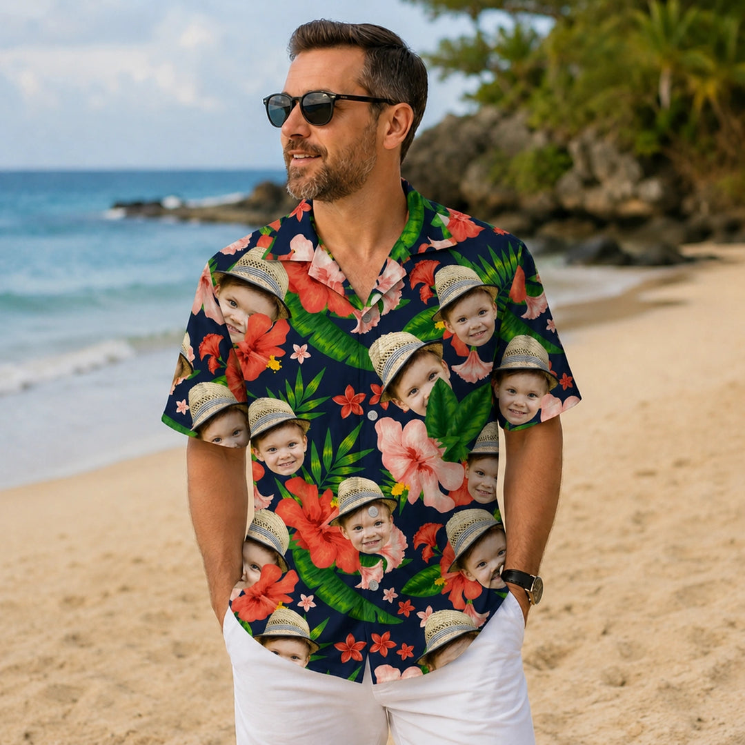 Personalisiertes Hawaii Hemd "Für Papa" mit Fotos