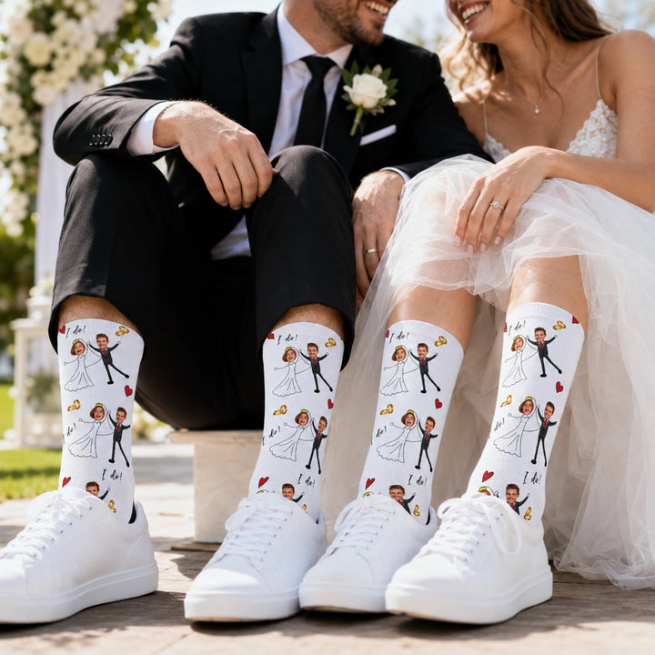 Personalisierte Socken ''Hochzeitspaar''