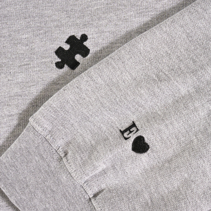 Personalisierte Partnerlook Hoodies mit Stick "Puzzlestück"