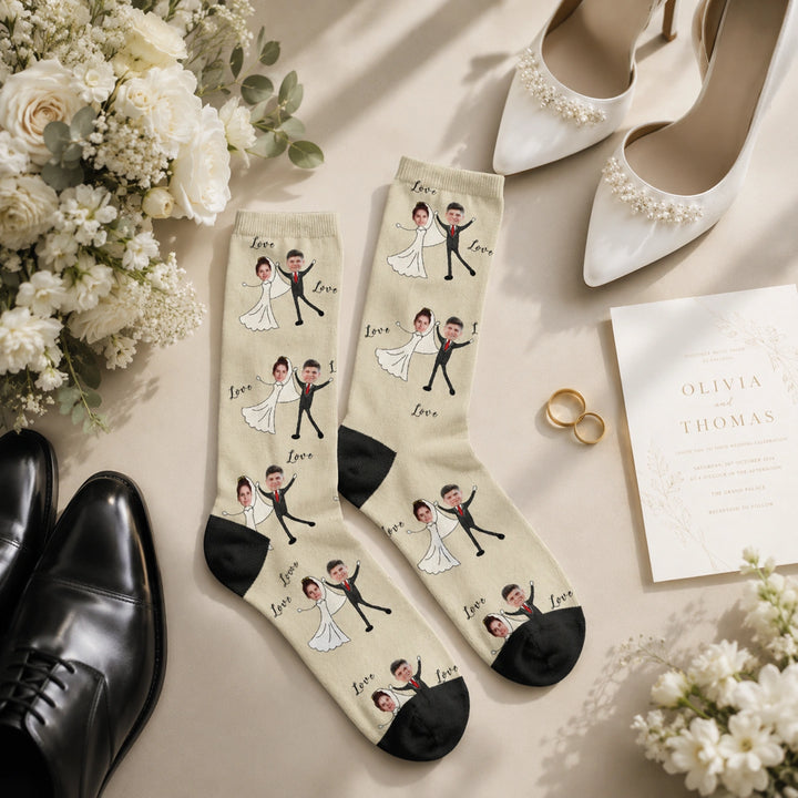 Personalisierte Socken ''Hochzeitspaar''