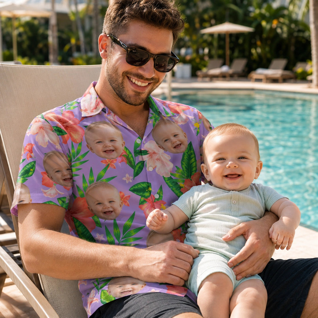 Personalisiertes Hawaii Hemd "Für Papa" mit Fotos
