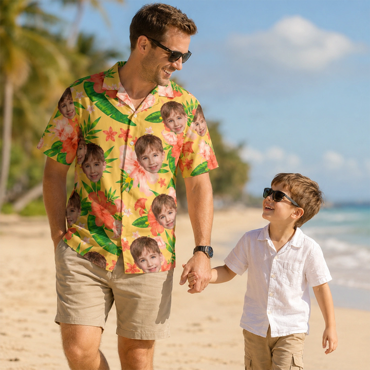Personalisiertes Hawaii Hemd "Für Papa" mit Fotos