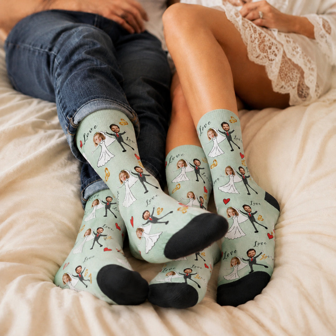 Personalisierte Socken ''Hochzeitspaar''