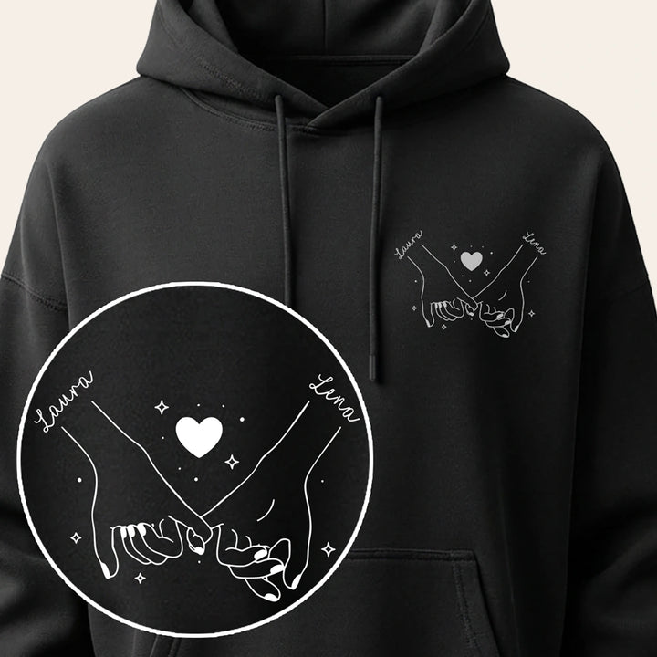 Personalisierte Partnerlook Hoodies “Besties” (mit Ärmeldruck)