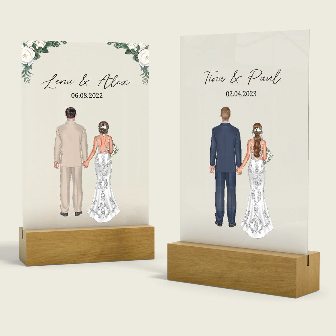 Personalized acrylic glass "wedding couple"