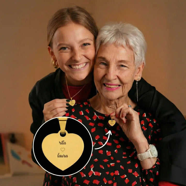 Personalisierte Halskette Herz "Oma"