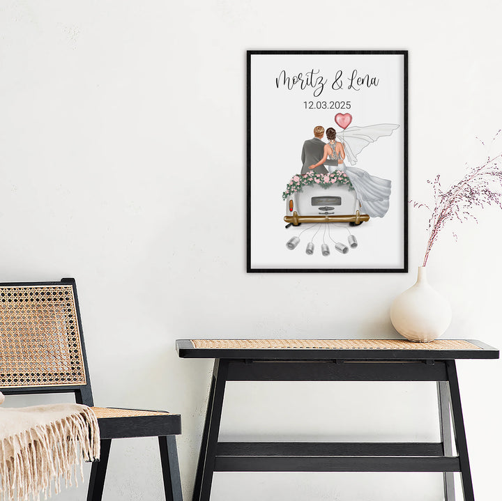 "Just Married" - Personalisiertes Poster als Geldgeschenk