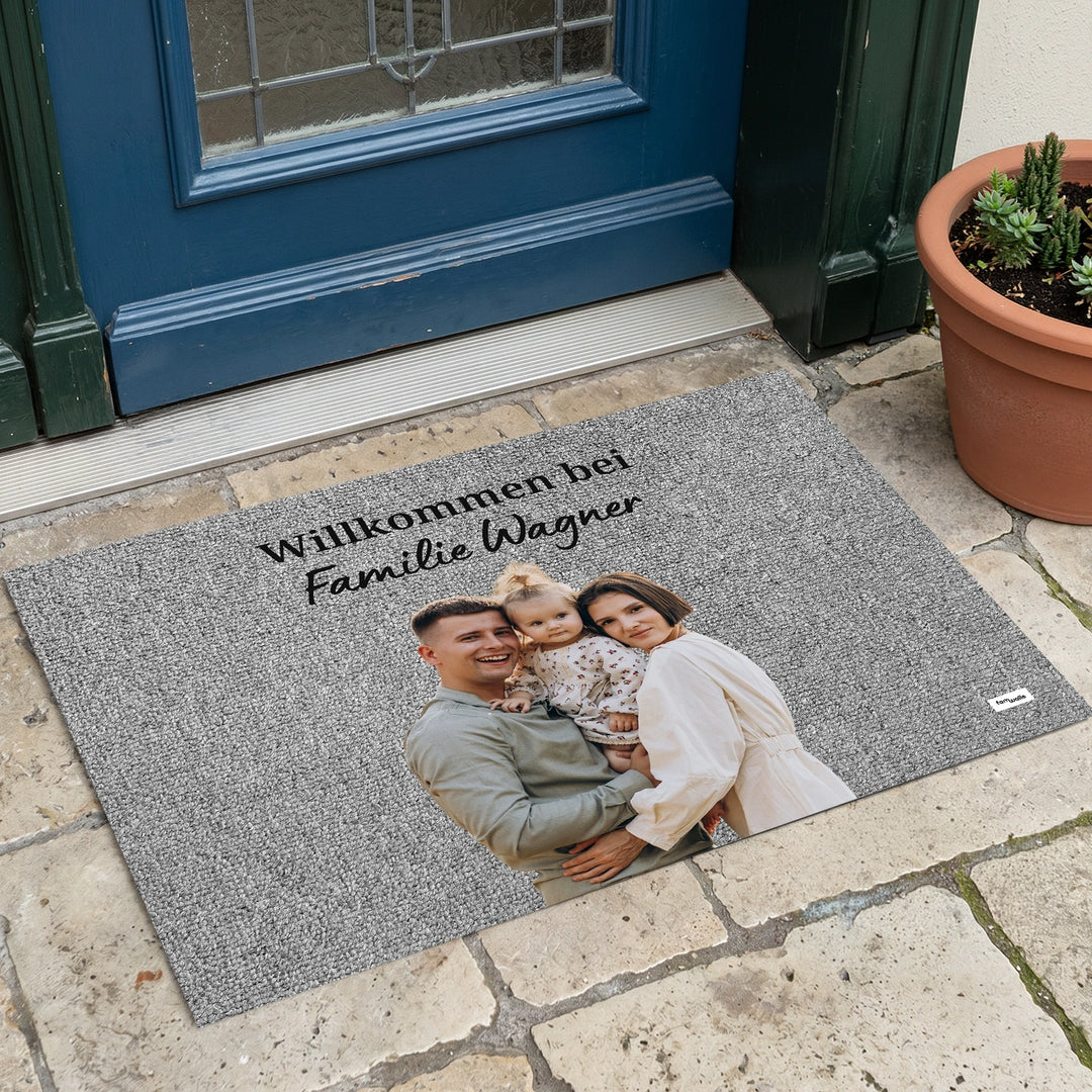 Personalisierte Fußmatte ''Foto & Text''