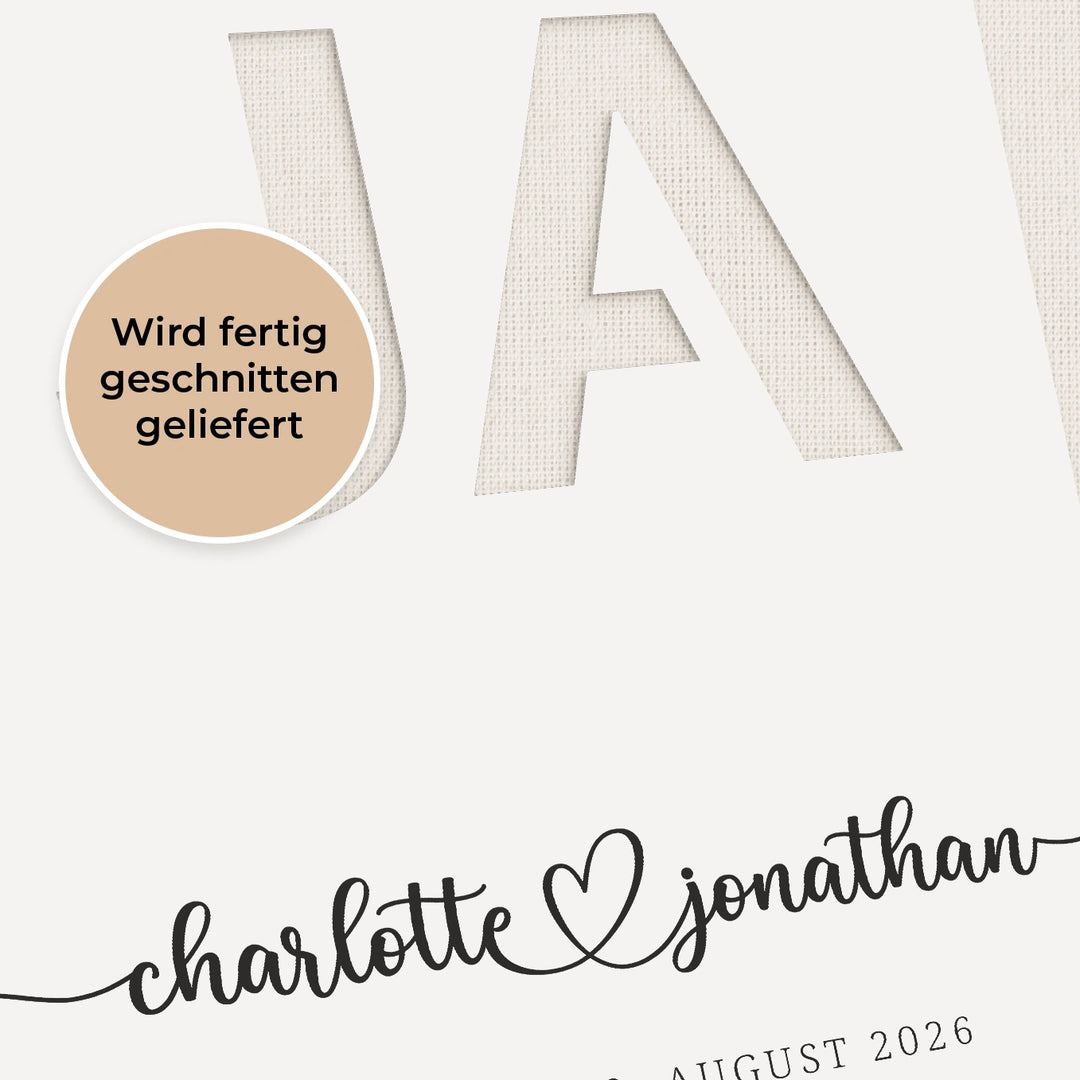 Personalisiertes Geldgeschenk zur Hochzeit "Ja"