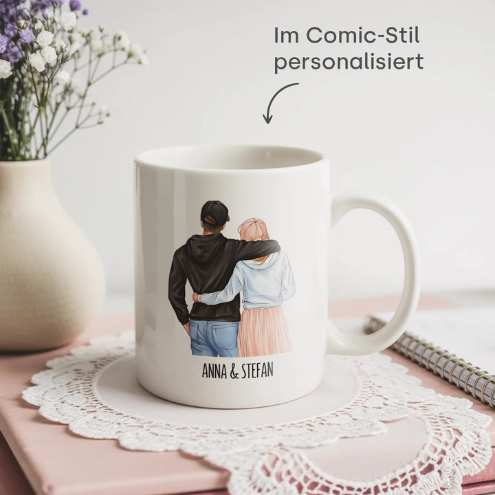 Personalisierte Tasse "Valentinstag"