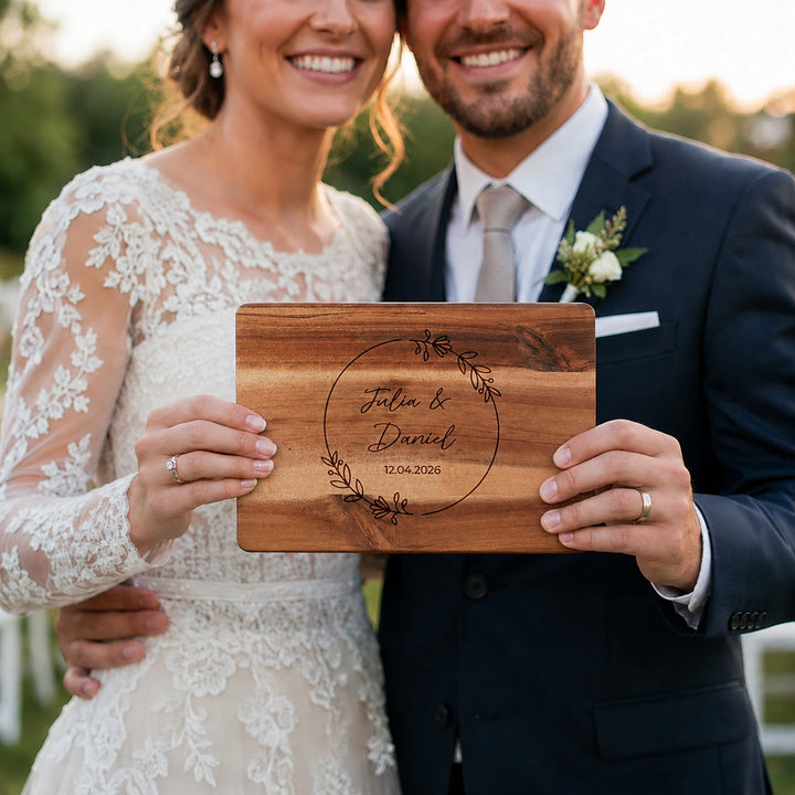 Personalisiertes Servierbrett "Hochzeit"