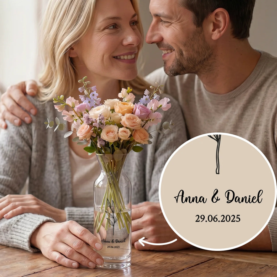 Personalisierte Vase "Hochzeit"