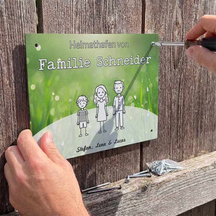 Personalisiertes Türschild "Familie"