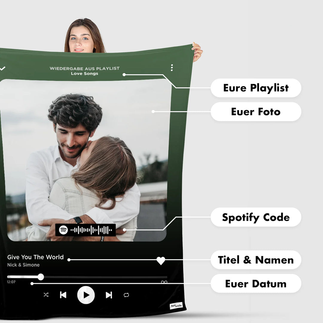 Personalisierte Decke "Lieblingslied" Song Cover famwalls