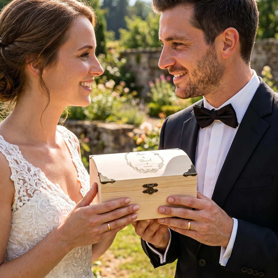 Personalisierte Schatztruhe "Hochzeit"