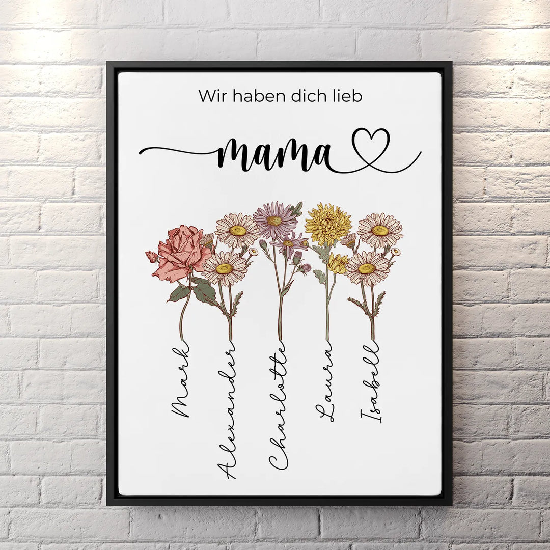 Personalisierte Leinwand "Für dich Mama"