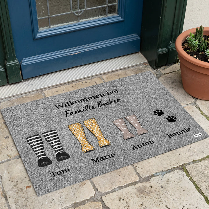 Personalisierte Fußmatte "Gummistiefel"