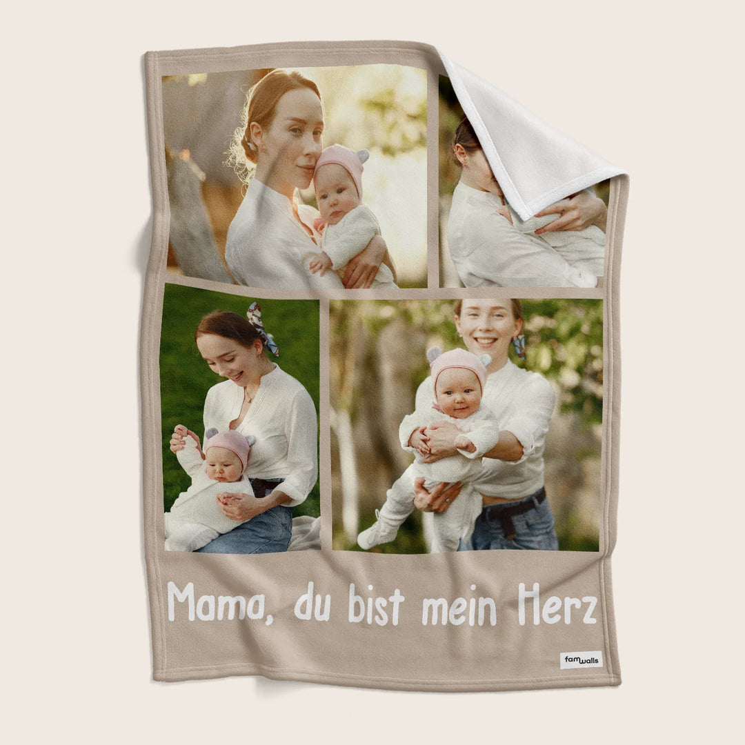 Personalisierte Decke Foto "Mama"