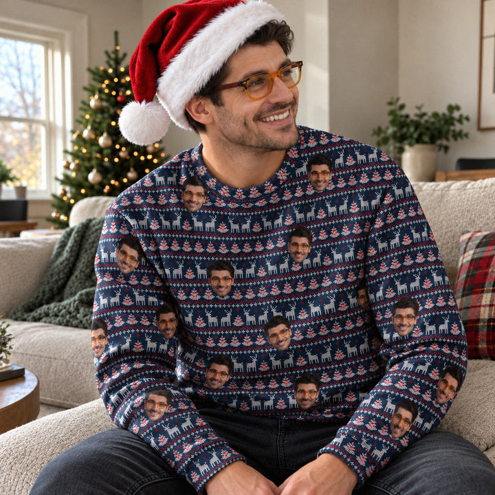 Personalisierter Ugly Christmas Sweater "Rentier"