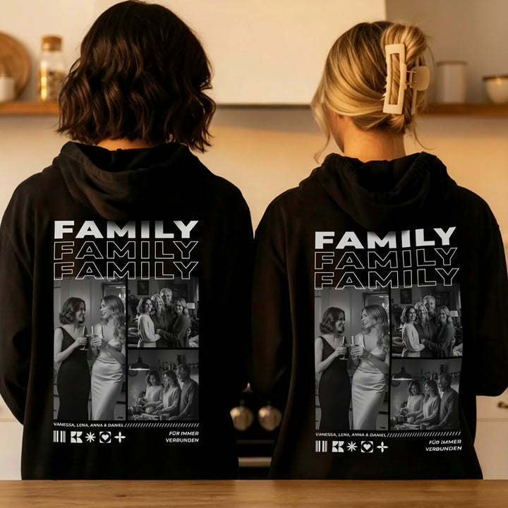 Personalisierter Hoodie mit Fotos "Familie"