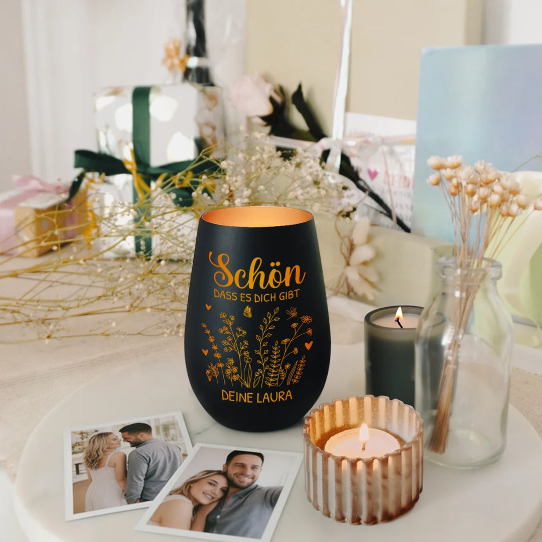 Personalisiertes Windlicht "Schön, dass es dich gibt"