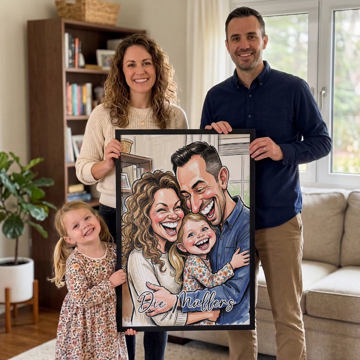 Personalisiertes Poster "Sketch Familie"