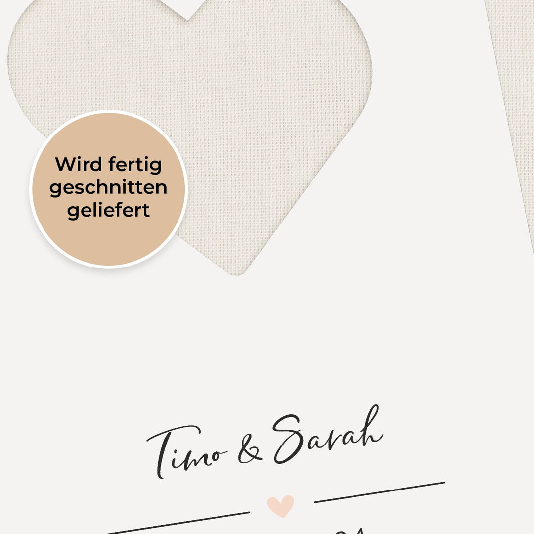 Personalisiertes Geldgeschenk zur Hochzeit "Heart"
