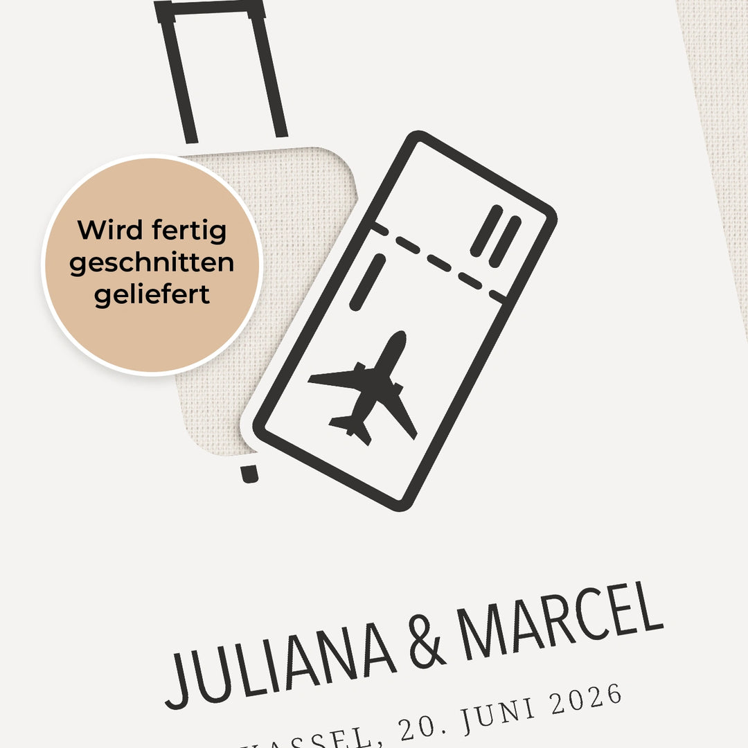 Personalisiertes Geldgeschenk zur Hochzeit "Flitterwochen"