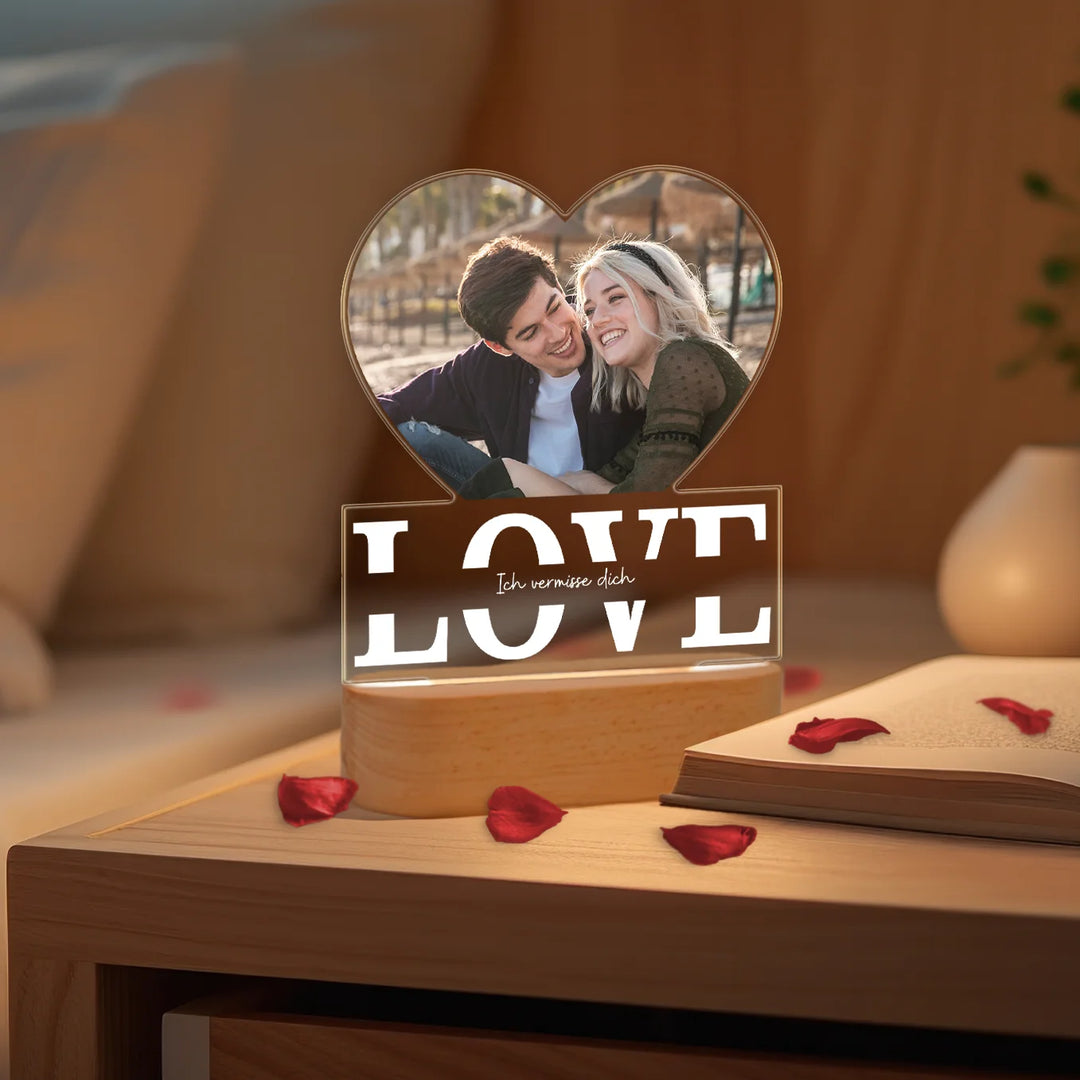 Personalisiertes Acryl-Licht "Liebe" | Nachtlicht, Dekolicht, Glowlight