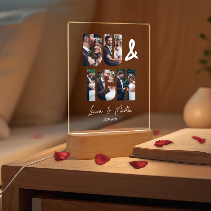 Personalisiertes Acryl-Licht "Du & Ich" | Nachtlicht, Dekolicht, Glowlight
